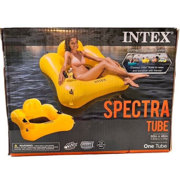 New Sealed Intex River Connect Lounge Inflatable Floating Water Tube Spectra - Picture 4 of 5